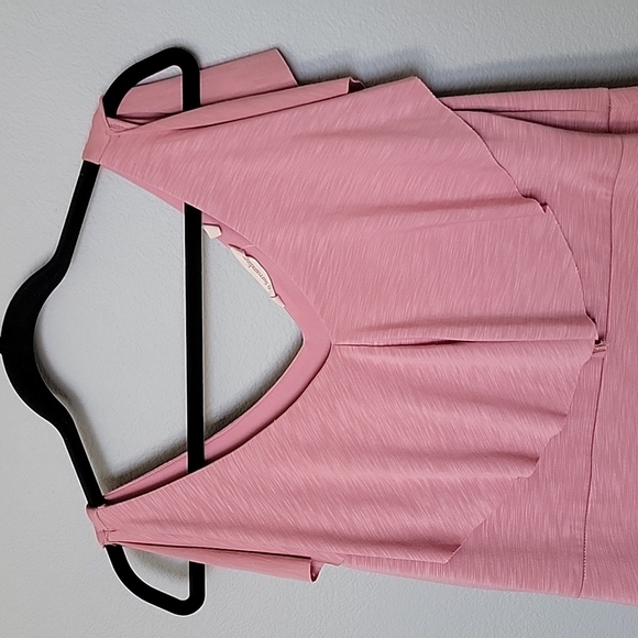 Soft surroundings NWT Roxanna Romantic Pink Flounce Ruffle Vneck Maxi Medium - Picture 3 of 11